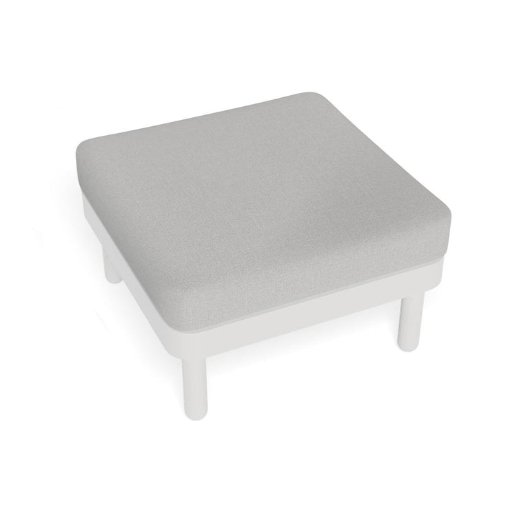 Outdoor Sofa - Kristi Modular Outdoor Pouf - White / Light Grey Cushion