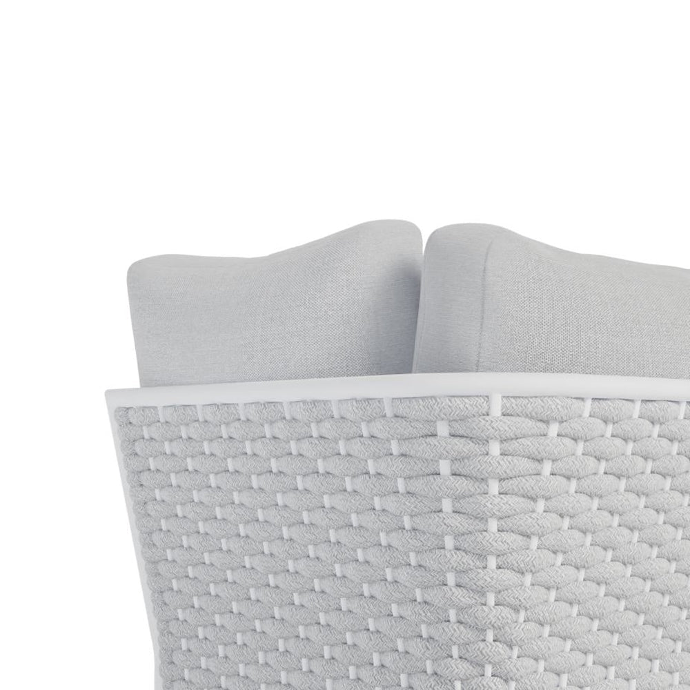 Outdoor Sofa - Kristi Modular Outdoor Right Arm 2 Seater - White / Light Grey Cushion