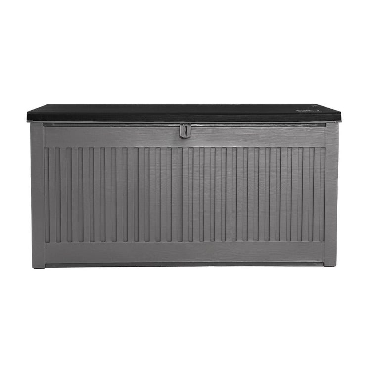 Outdoor Storage - Outdoor Storage Box Container Garden Toy Indoor Tool Chest Sheds 270L Dark Grey