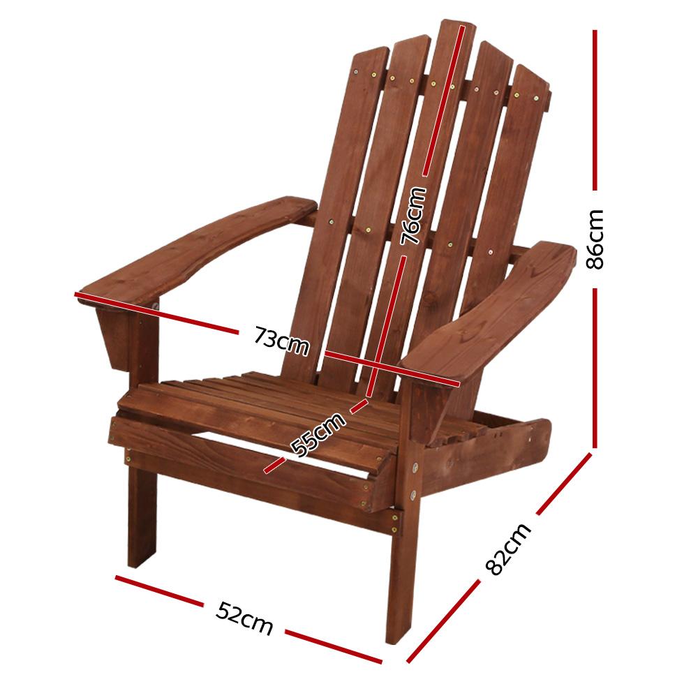 Sun Chair - Outdoor Adirondack Style Chair (Brown)