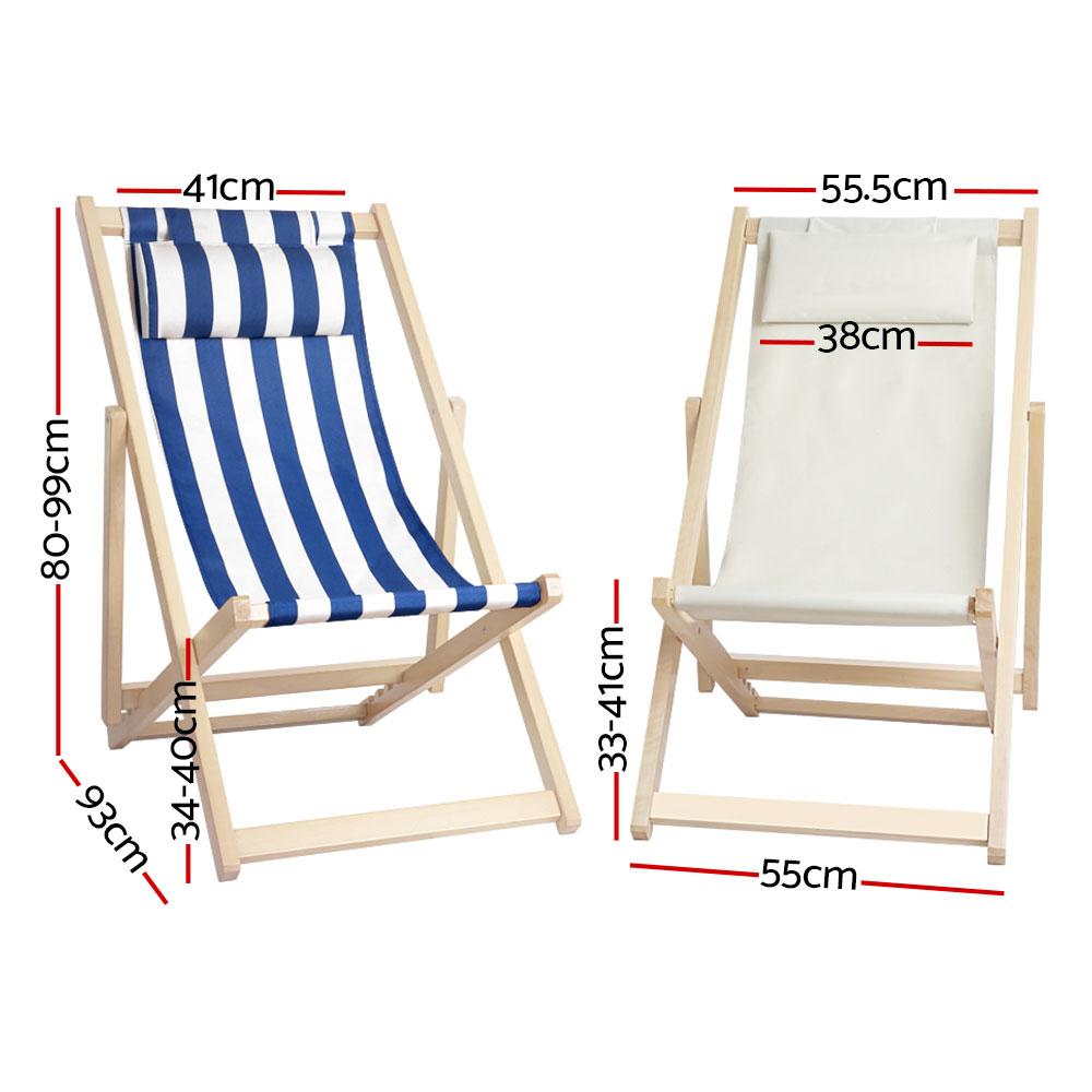 Sun Chair - Outdoor Furniture Sun Lounge Beach Chairs Deck Chair Folding Wooden Patio