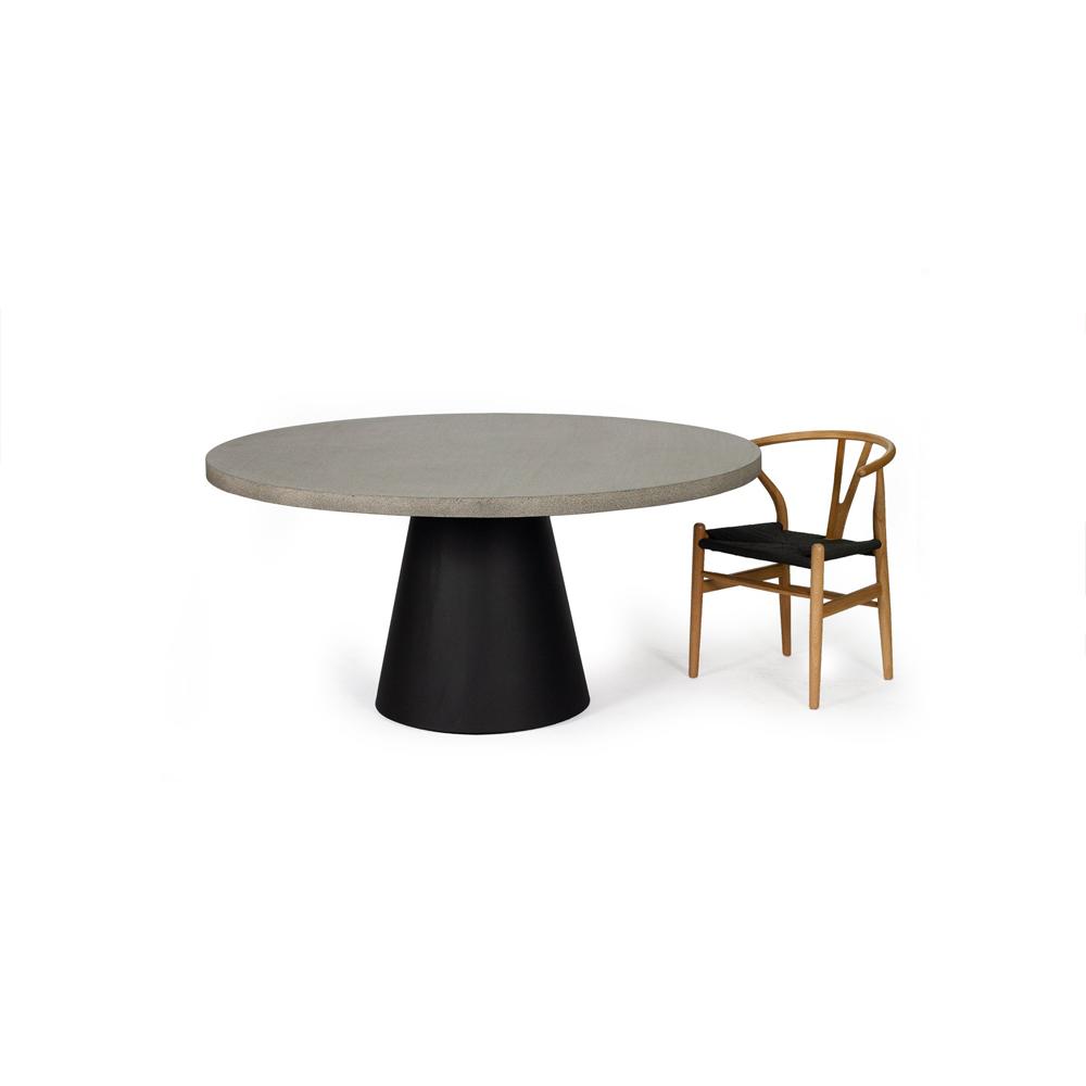 Dining Table - Elkstone 1.2m Avalon Round Dining Table | Speckled Grey With Black Metal Cone Base - ETA: August 2021