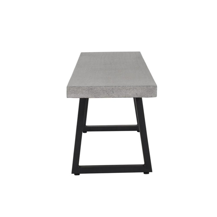Dining Table - Elkstone 1.45m Sierra Bench Seat | Speckled Grey With Black Metal Legs - ETA: January 2022
