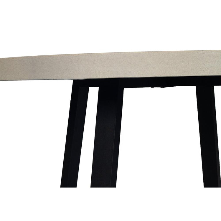Dining Table - Elkstone 1.6m Alta Round Dining Table | Beige With Black Metal Legs