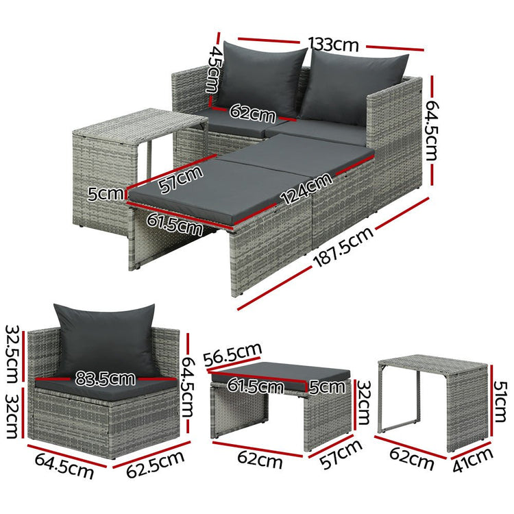 Multi Function Outdoor Setting - Grey