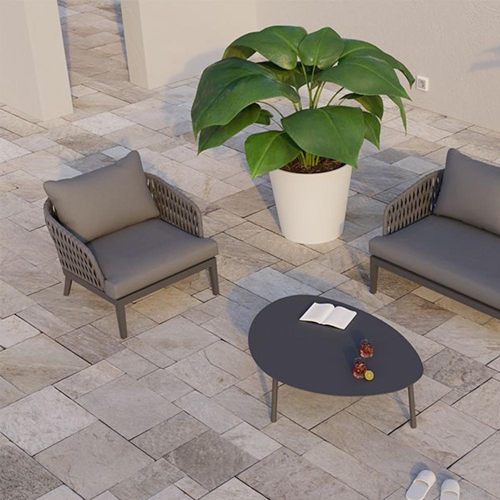 Outdoor Sofa - Alma Lounge Chair - Outdoor - Single - Charcoal - Dark Grey Cushion