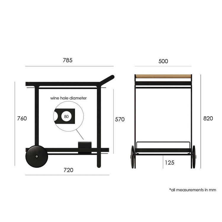 Accessories - Tuuli Outdoor Bar Cart - Terracotta