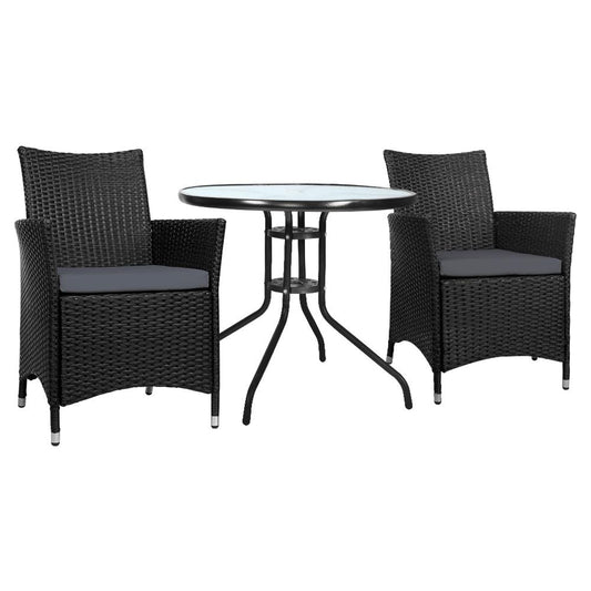 Balcony Set - Outdoor Furniture Dining Chair Table Bistro Set Wicker