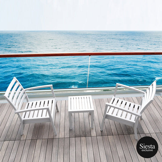 Balcony Set - Siesta Ocean 3 Piece Balcony Setting With Artemis XL Arm Chairs