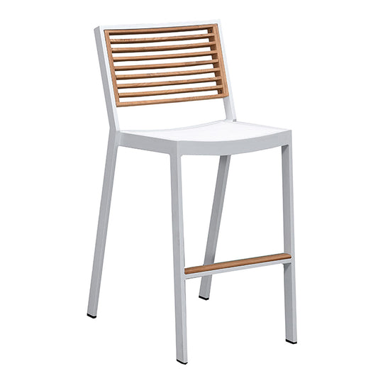 Bar Chair - St Lucia - Bar Side Chair - White Frame / White Textilene