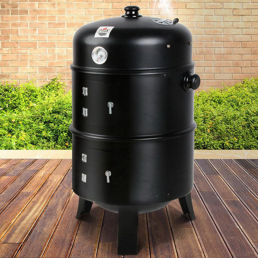 BBQ - 3-in-1 Charcoal BBQ Smoker - Black