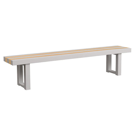 Bench Seat - Runway Dining Bench 2200 Permateak And White With Cushion