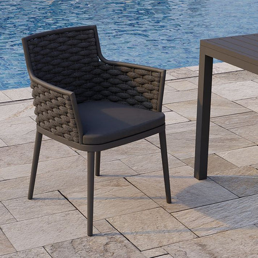 Chairs - Kristi Outdoor Dining Chair - Charcoal / Dark Grey Cushion