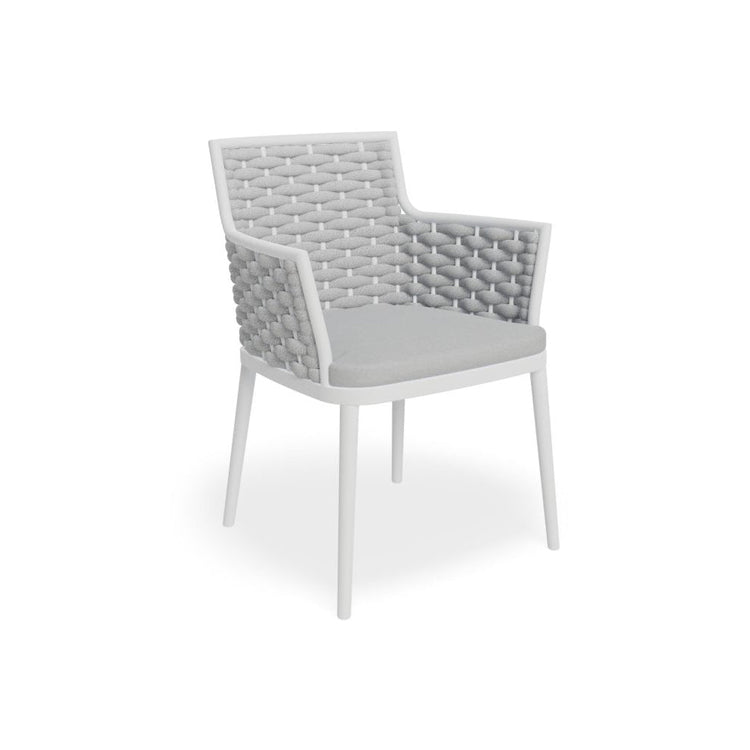 Chairs - Kristi Outdoor Dining Chair - White / Light Grey Cushion