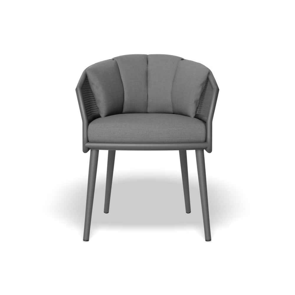 Chairs - Mervi Dining Chair - Charcoal / Dark Grey Cushion