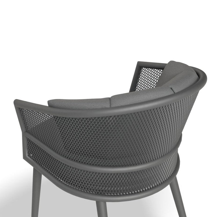 Chairs - Mervi Dining Chair - Charcoal / Dark Grey Cushion
