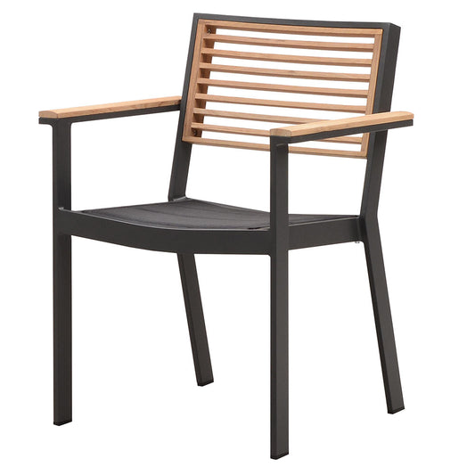 Chairs - St Lucia - Dining Arm Chair - Matte Charcoal Frame