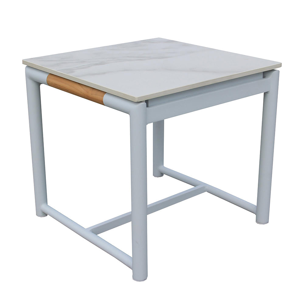Coffee Table - Monaco - End Table - Matte White Frame / Ceramic Table Top