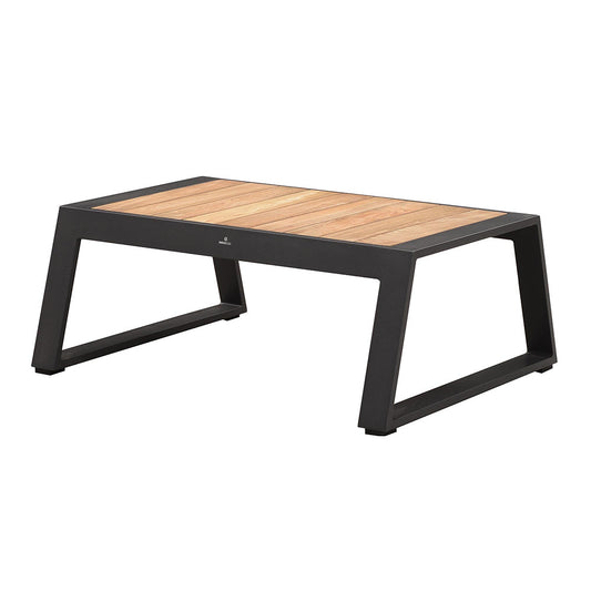 Coffee Tables - Caribbean - Coffee Table W Teak Top- Matte Charcoal Frame