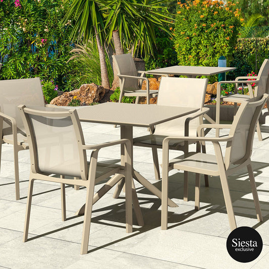 Dining Set - Siesta Sky 5 Piece Outdoor Dining Setting With Pacific Armchairs