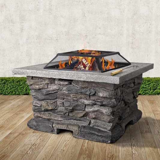 Firepit - Stone Base Outdoor Patio Heater Fire Pit Table
