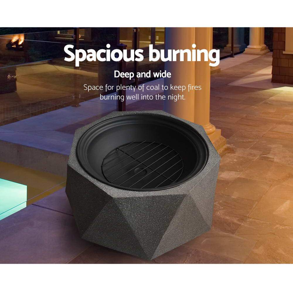 Firepits - Outdoor Portable Fire Pit Bowl Wood Burning Patio Oven Heater Fireplace