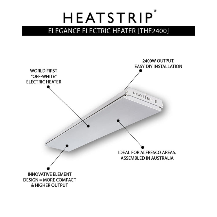 Heatstrip Elegance Radiant Outdoor Electric Heater  W/ Remote THE2400-R
