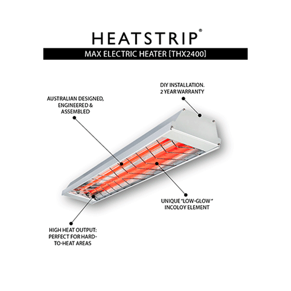 Heatstrip Max Commercial Grade Radiant Electric Heater THX2400DCR