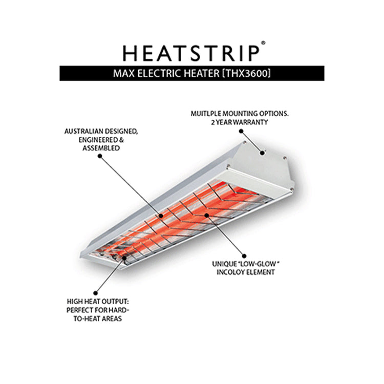 Heatstrip Max Commercial Grade Radiant Electric Heater THX3600DCR