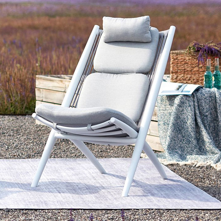 Lounge Chair - Inga Outdoor Lounge Chair - White / Light Grey Cushion