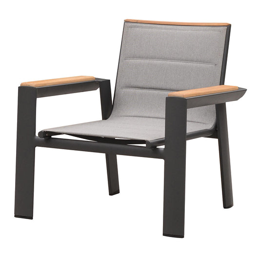 Lounge Chair - Madrid - Club Chair - Matte Charcoal Frame / Charcoal Textilene
