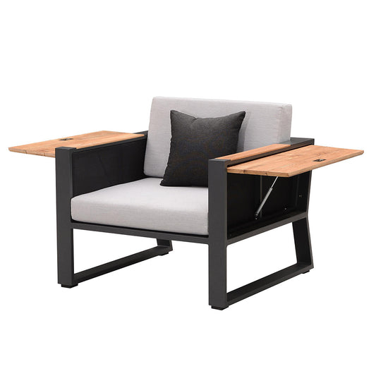 Lounge Chair - St Lucia - Club Chair - Matte Charcoal Frame