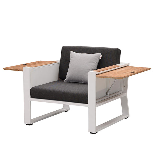 Lounge Chair - St Lucia - Club Chair - White Frame / White Textilene