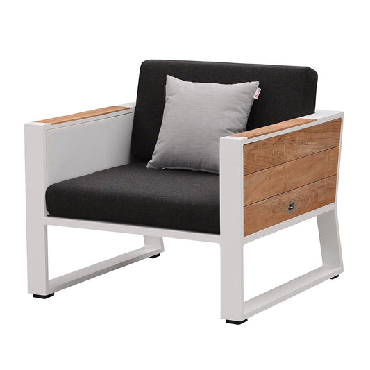 Lounge Chair - St Lucia - Club Chair - White Frame / White Textilene