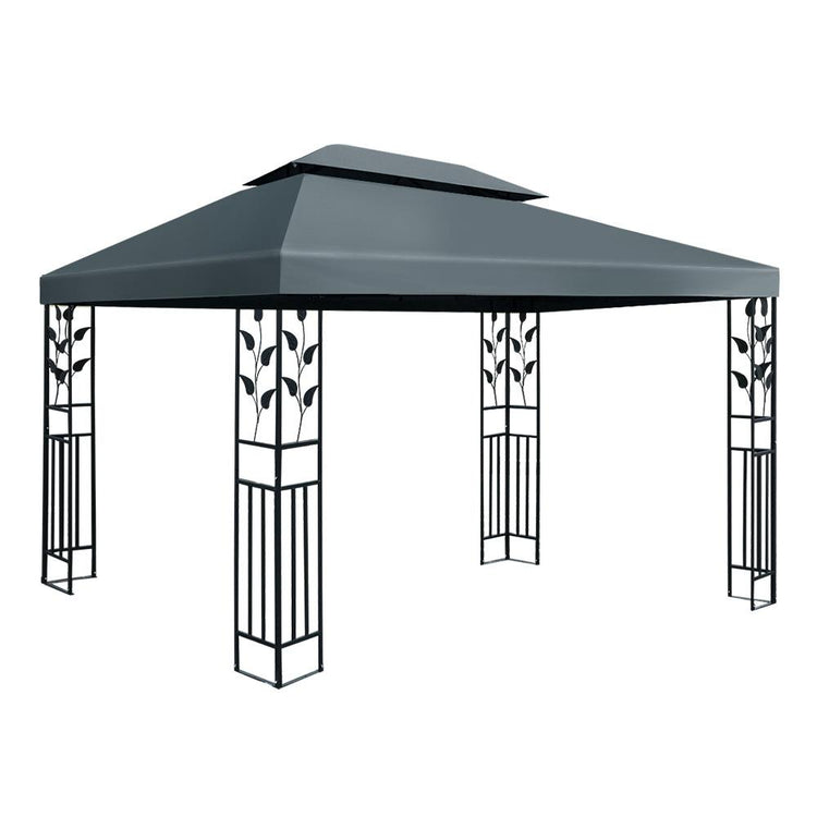 Marquee - Instahut Gazebo 4x3m Party Marquee Outdoor Wedding Event Tent Iron Art Canopy Grey