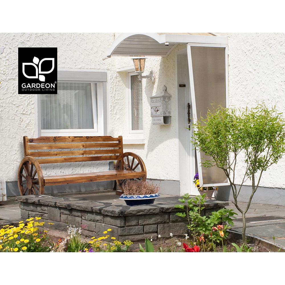 Outdoor Benches - Garden Bench Wooden Wagon Chair 3 Seat Outdoor Furniture Backyard Lounge