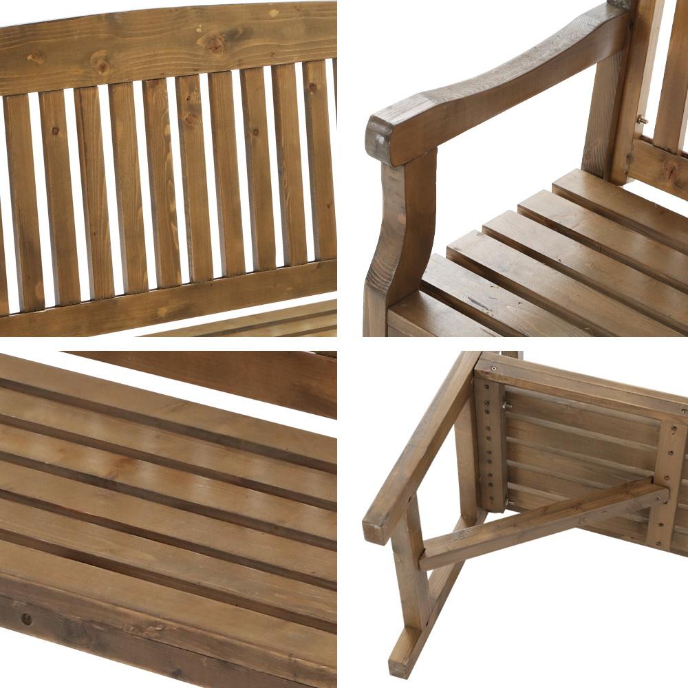 Outdoor Benches - Wooden Garden Bench Chair Natural Outdoor Furniture Decor Patio Deck 3 Seater