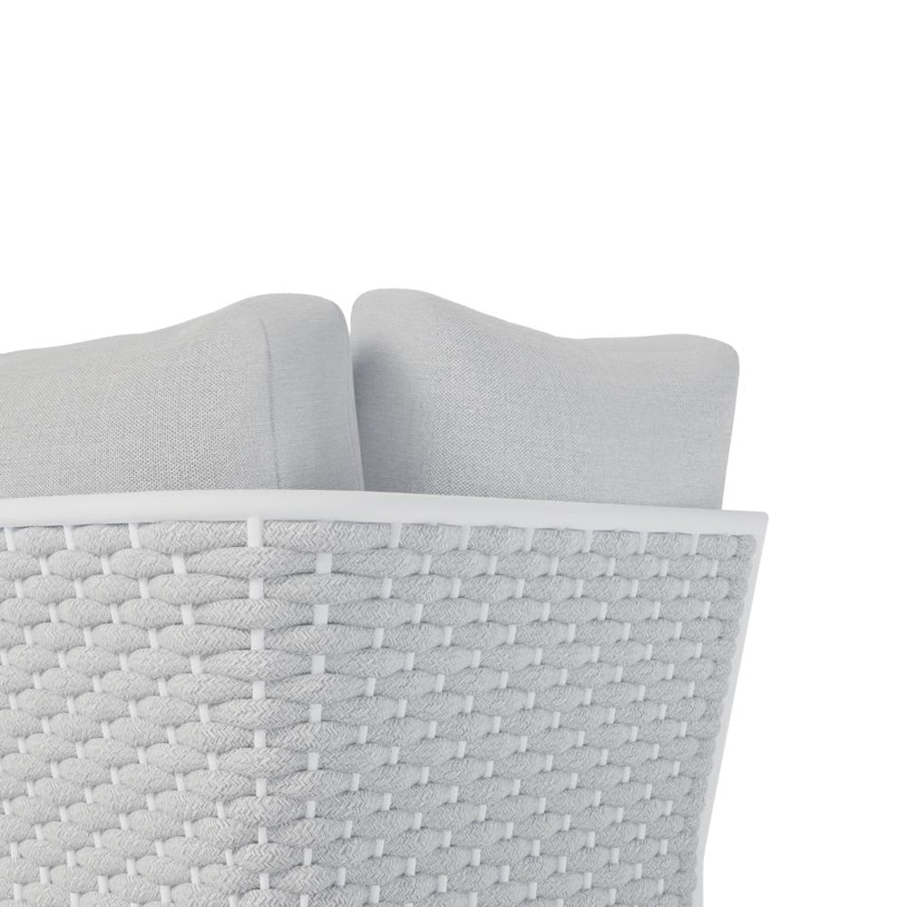Outdoor Sofa - Kristi Modular Outdoor Left Arm 2 Seater - White / Light Grey Cushion