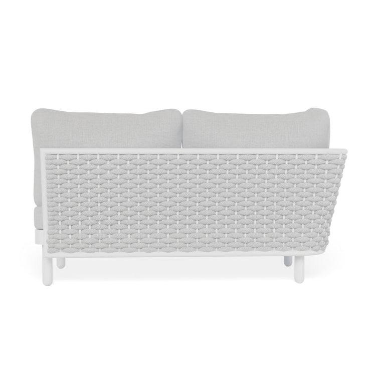 Outdoor Sofa - Kristi Modular Outdoor Left Arm 2 Seater - White / Light Grey Cushion
