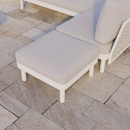 Outdoor Sofa - Kristi Modular Outdoor Pouf - White / Light Grey Cushion