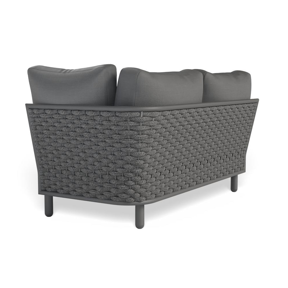 Outdoor Sofa - Kristi Modular Outdoor Right Arm 2 Seater - Charcoal / Dark Grey Cushion