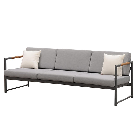 Outdoor Sofa - Monaco - 3 Seat Sofa - Matte Charcoal Frame / Black Textilene
