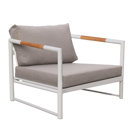 Outdoor Sofa - Monaco - Club Chair - Matte White Frame / White Textilene