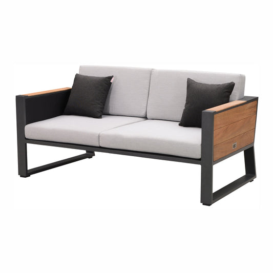 Outdoor Sofa - St Lucia - 2 Seat Love Seat - Matte Charcoal Frame