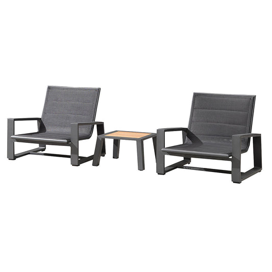 Outdoor Sofa - St Lucia - 3 Piece Casual Setting - Low - Charcoal Frame