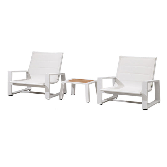 Outdoor Sofa - St Lucia - 3 Piece Casual Setting - White Frame / White Textilene