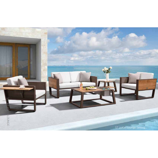 Outdoor Sofa - St Lucia - 3 Seat Sofa - Matte Charcoal Frame