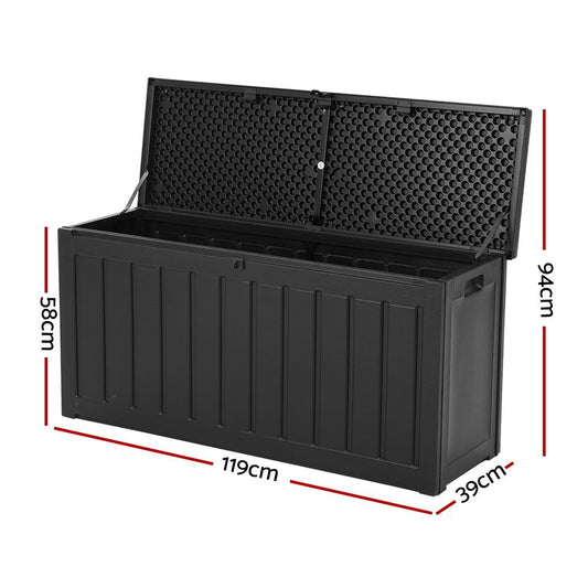 Outdoor Storage - 240L Outdoor Storage Box Lockable Bench Seat Garden Deck Toy Tool Sheds