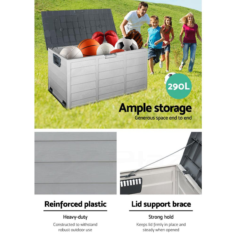 Outdoor Storage - 290L Outdoor Storage Box - Grey