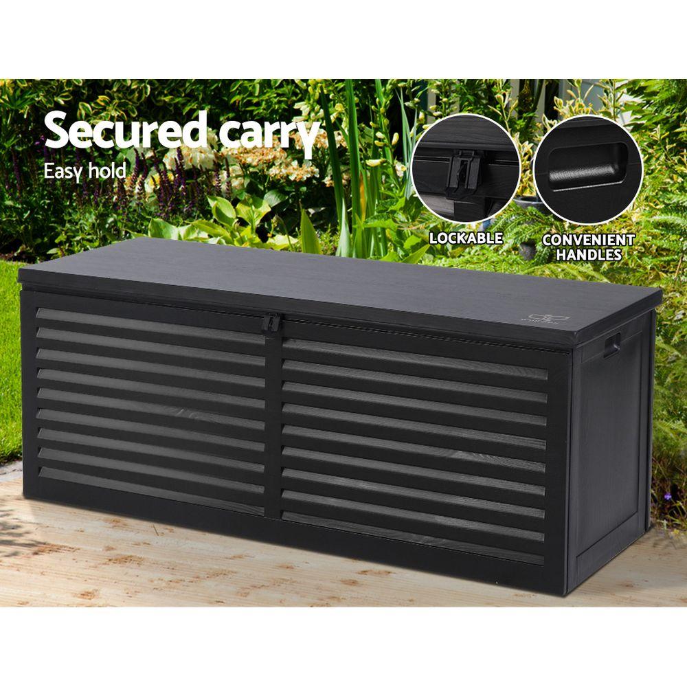 Outdoor Storage - Outdoor Storage Box 390L Container Lockable Toy Tools Shed Deck Garden